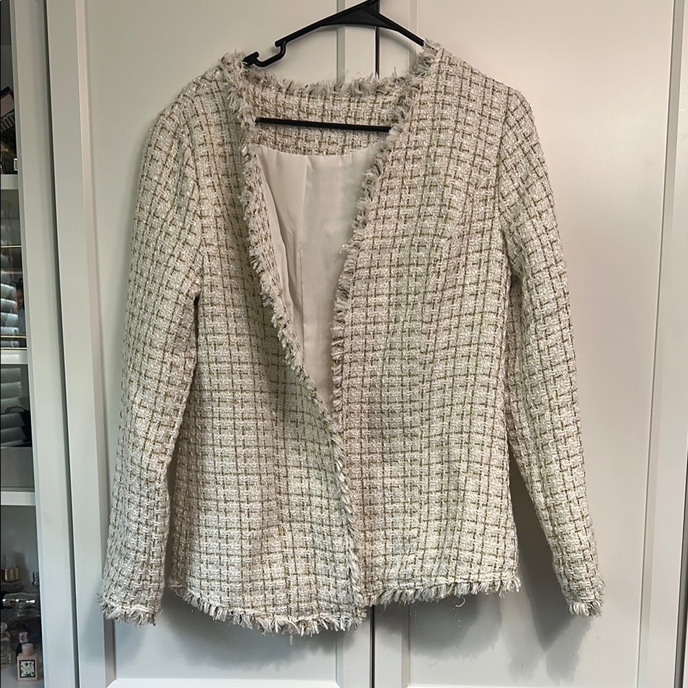 Chic Cream Tweed Women's Jacket